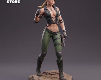 Archivo STL de figura de Sonya Blade, modelo 3D de figura de Sonya Blade Mortal Kombat, estatua STL de Sonya Blade imprimible en 3D