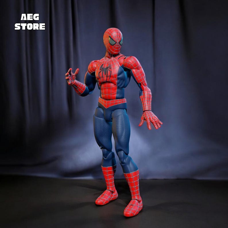 Spiderman Action Figure STL File, 3D Printable Articulated Spiderman Model, Spiderman Statue STL File