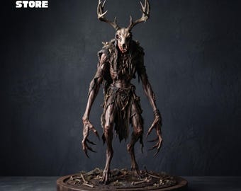 Wendigo Figure STL File, 3D Model, Printable Statue (STL)