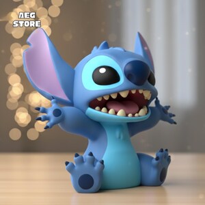Stitch Figure STL File, Stitch Figure 3D Model, 3D Printable Stitch Statue STL File