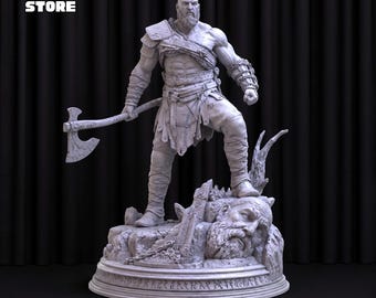 Kratos God Of War Ragnarok 3D Model Statue (STL Download)