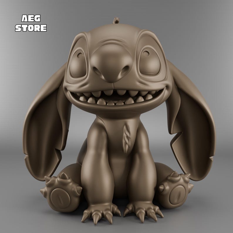 Stitch Figure 3D Model, Printable Statue STL File