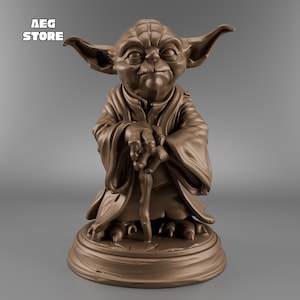 Yoda Figure STL File, Yoda Star Wars 3D Model File, 3D Printable Grogu Statue STL File