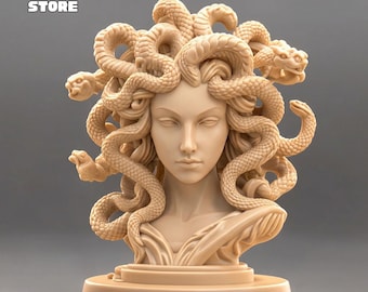 Busto de Medusa, modelo 3D, archivo STL, figura de estatua imprimible