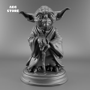 Yoda Figure STL File, Yoda Star Wars 3D Model File, 3D Printable Grogu Statue STL File