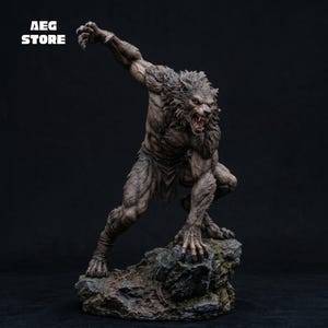 Wolfman-figur STL-fil, varulvstaty 3D-modell (utskrivbar)