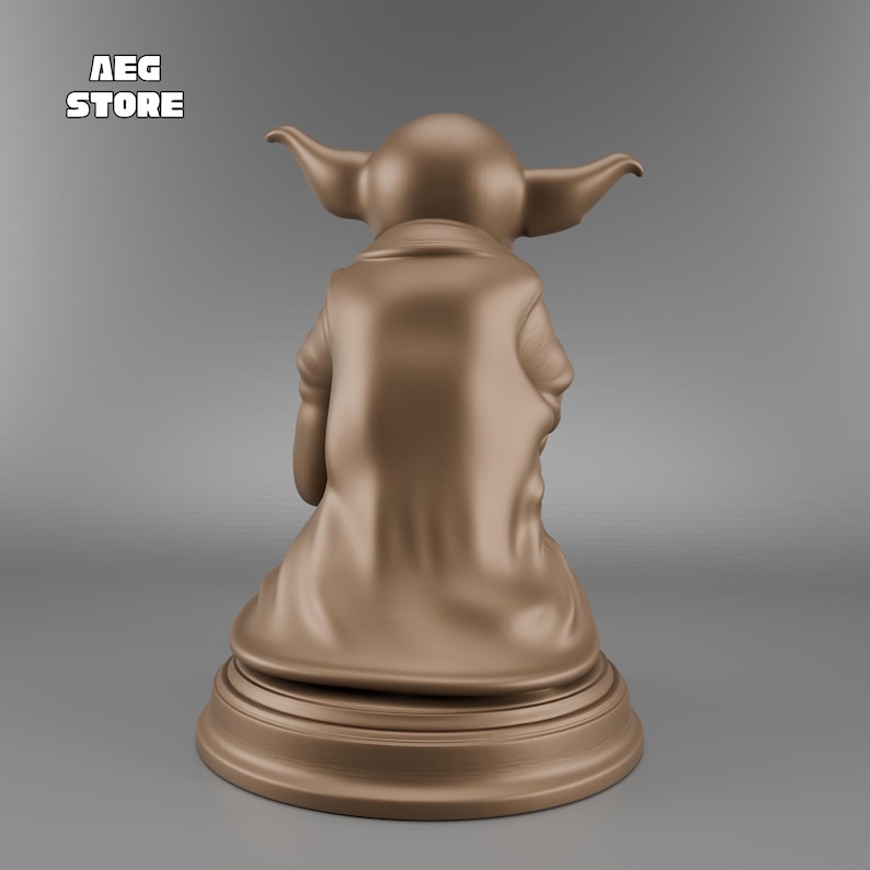 Yoda Figure STL File, Yoda Star Wars 3D Model File, 3D Printable Grogu Statue STL File