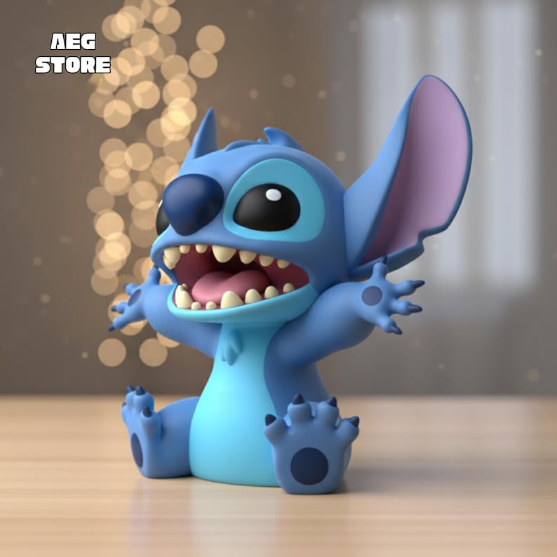 Stitch Figure STL File, Stitch Figure 3D Model, 3D Printable Stitch Statue STL File