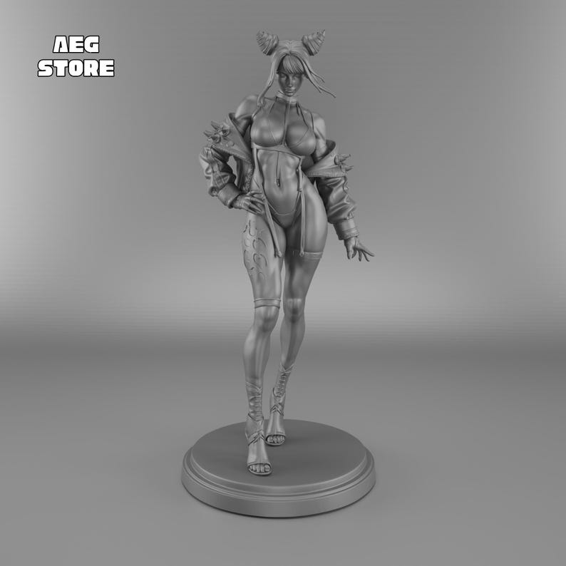 Juri Han STL File, Juri Han Street Fighter 3D Model, 3D Printable Juri Han Statue STL