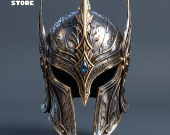 Elven Knight Helmet STL File, 3D Model, Printable Mask (3D Download)