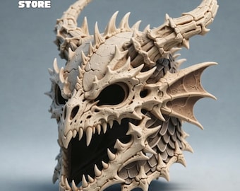 Casco de calavera de dragón, archivo STL, modelo 3D, imprimible (descarga STL)