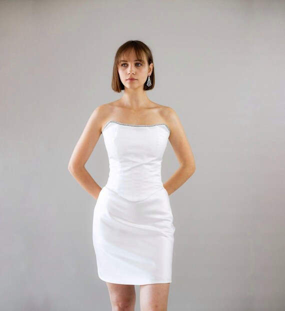 Bridal Corset and Skirt Strapless Lace-up Bustier, Minimalist Satin Top for Bridesmeids - Etsy Israel Bridal Corset and Skirt Strapless Lace-up Bustier, Minimalist Satin Top for Bridesmeids - Etsy Israel