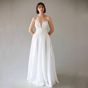 lace topper for strapless dress ZHOE 3D Flower lace Wedding Dress with Corset Top S / A-line