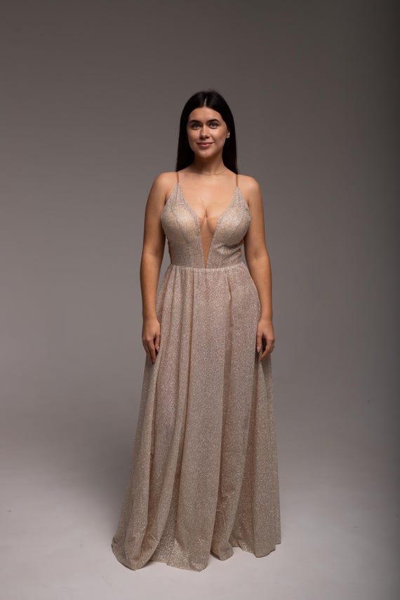 green emerald velvet dress La Femme Long Champagne Sequin Prom Dress 32077 Champagne / 00