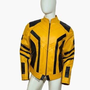 Yellow and Black Wolverine Inspired Superhero Halloween Cosplay Leather Jacket