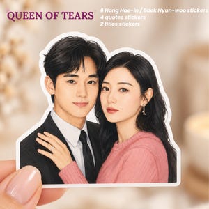 Queen of Tears Sticker Sheet K-Drama Stickers Korean Series Fan Queen of Tears Quotes Romantic Fan Gift Cute Journal Stickers Decal 눈물의 여왕