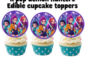 K-pop demonenjagers-cupcaketoppers , K-pop demonenjagers eetbare cupcake-toppers