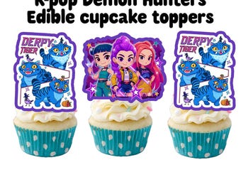 kpop demonenjagers-cupcaketoppers, K-pop demonenjagers eetbare cupcaketoppers