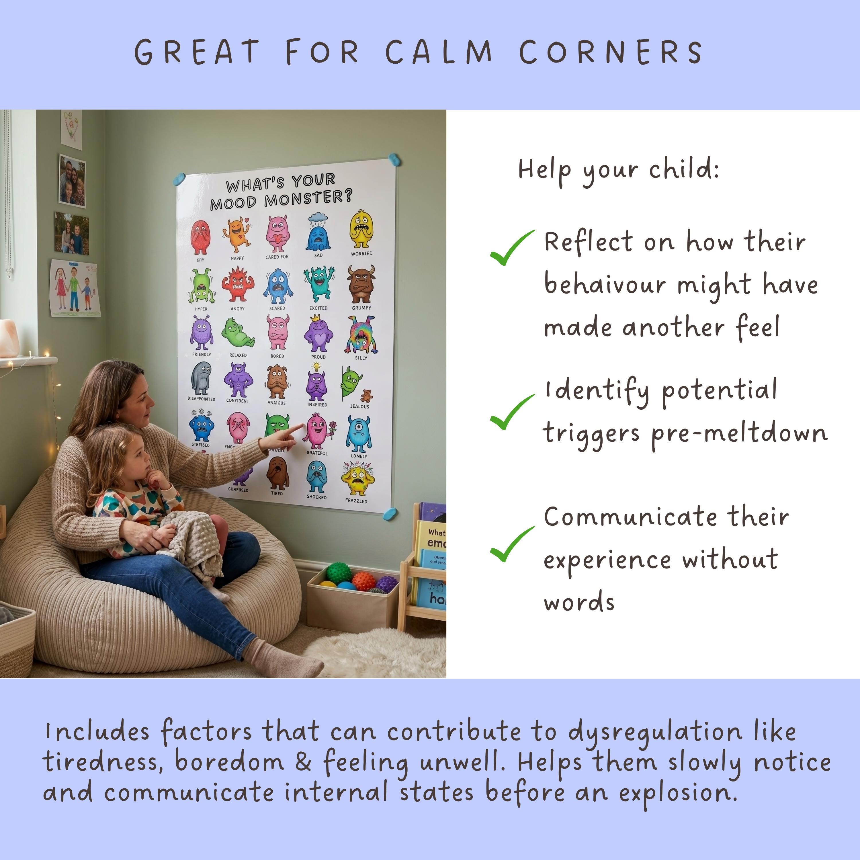 Feelings Chart Poster | Social Emotional Education Toddlers & Kids ...