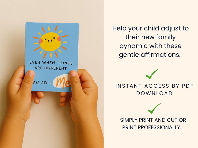 Printable Divorce Support Cards for Kids | Two Homes Coping Skills | Co ...