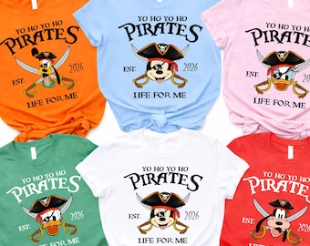 Disney Pirate Night Shirt 2026,Mickey and Friends Pirate Tee,Disney Cruise Family Tee,Yo Ho Yo Ho A Pirate's Life For Me,Pirate Group Shirts