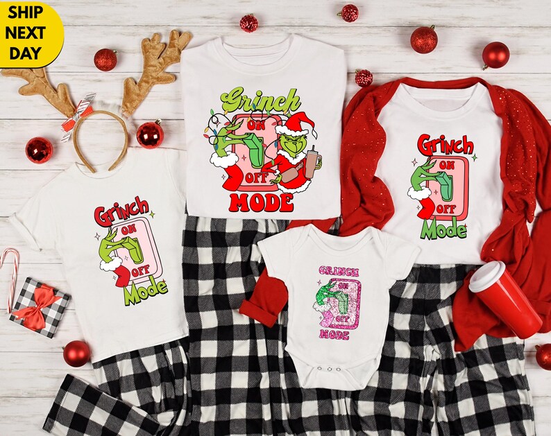 Grinch on off Mode Shirt,funny Christmas Shirts,holiday Family Matching ...