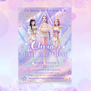 Kpop Demon Hunters Birthday Invitation, Editable Canva Template, Huntrix Invite, K-pop Invites Digital Download