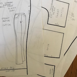 EID/65cm Basic Pants INTERMEDIATE paper PATTERN for bid Dollfie girls