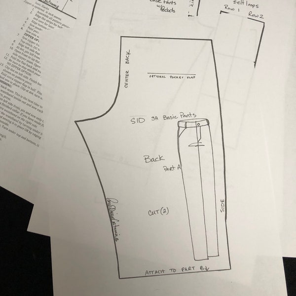 SID Basic Pants ADVANCED paper PATTERN for bid Dollfie