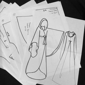 SD13/60cm Dragon Robe INTERMEDIATE paper PATTERN for action BJD and Dollfie