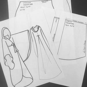 MSD/43cm Dragon Robe INTERMEDIATE paper PATTERN for action bjd Dollfie
