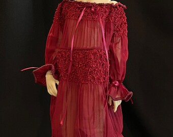 MSD Cranberry BJD peasant/bohemian dress