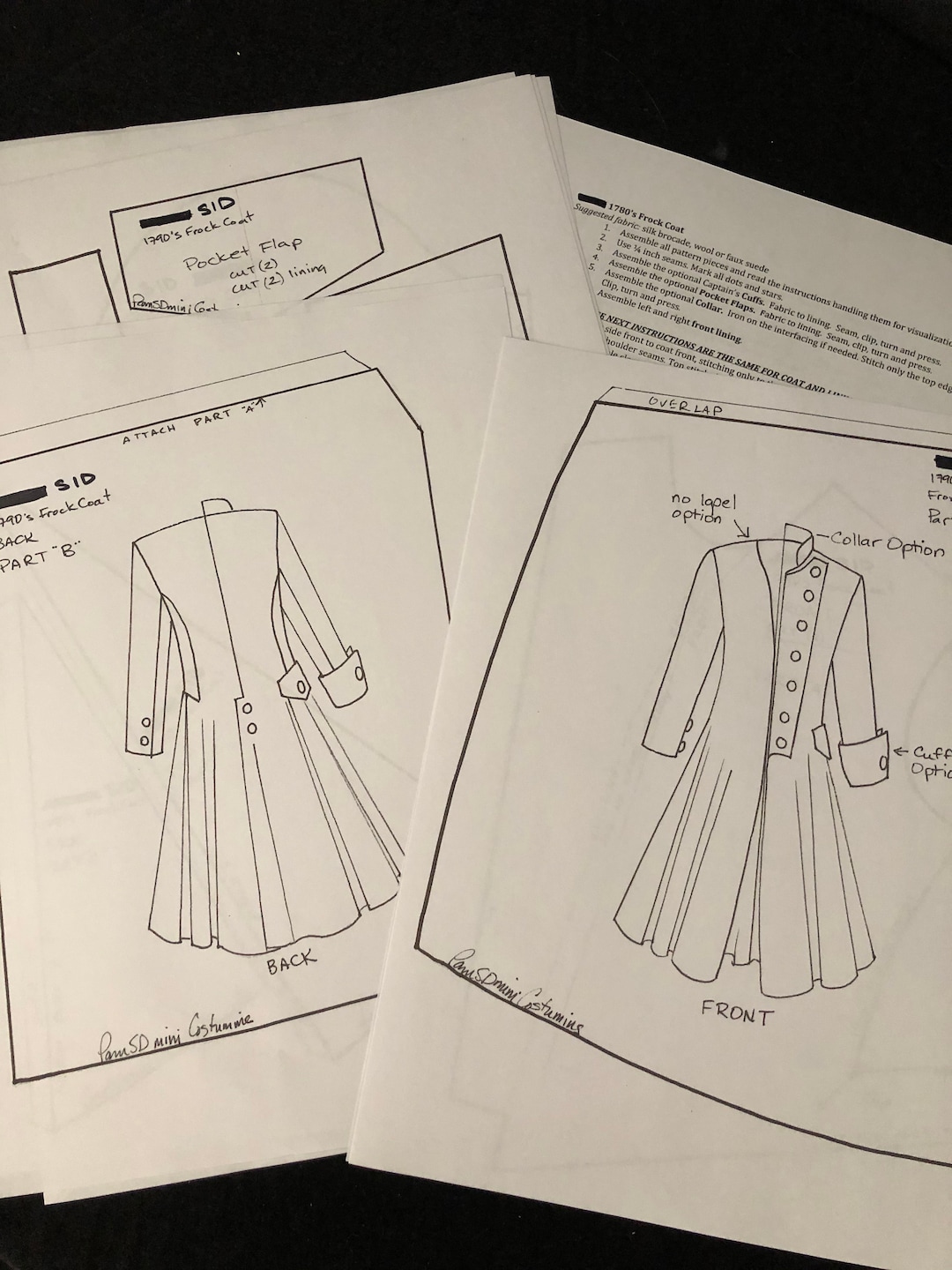 SID 1790's Frock Coat MASTERS Level Paper PATTERN for Bjd Dollfie Male ...