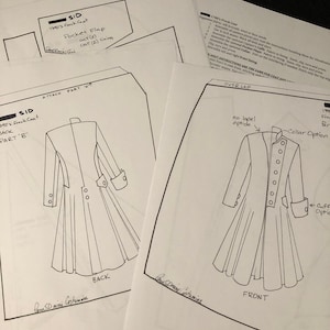 SID 1790&#39;s Frock Coat MASTERS level paper PATTERN for bjd Dollfie male