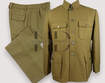 WW2 Khaki Field Uniform Jacket | WWII British Army Repro Military Coat