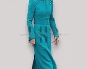 Prinzessin Kate Mittleres Ton Lila Wollmantel Kleid | Vintage Midikleid in A-Linie