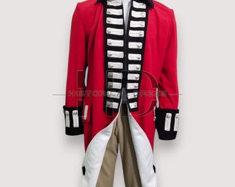 18世紀イギリス軍のレッドコートウール燕尾服：独立戦争時の軍服