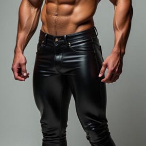 Genuine Sheep Leather Pants - Made to Order - Black Leather Jeans