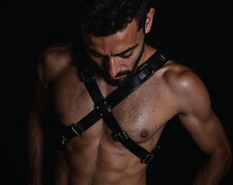 Latest Design Black Leather Chest Harness for Men's - Made to Order