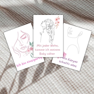 Positive affirmations for pregnant women – mindfulness and strength for childbirth | Baby shower gift | Digital cards to print in PDF format