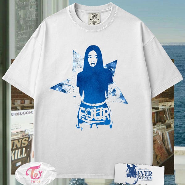Jihyo Twice Shirt Comfort Colors, Vintage Style Aesthetic KPop Merch, This Is For World Tour Graphic T-Shirt, Unisex Tee, Gift for Once Fans