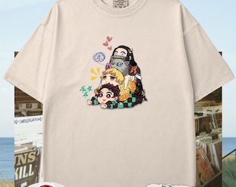 Demon Slayer Characters Anime Shirt Comfort Colors, Tanjiro Zenitsu Nezuko Inosuke T-Shirt, Kimetsu No Yaiba Tee, KNY Gift for Anime Lovers