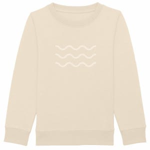 Waves Kids Sweatshirt – Heavyweight Organic Cotton & Recycled | Eco Surf Jumper | Ages 4–14 | Sustainable Kidswear | Ocean Charity
