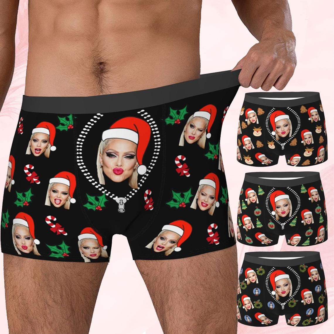 Weihnachtsunterwsche Damen Weihnachts-Unterhose Fr Damen  Hipster Mit  Nikolaus & Schneemann Print Weiche Weihnachtsunterwsche