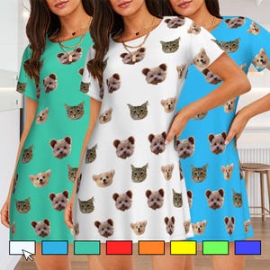 Custom Pet Photo Pajama Dress, Personalized Nightgown