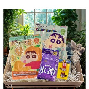 Japanese Beauty Gift Set: Crayon Shinchan Face Masks & Cooling Wipes