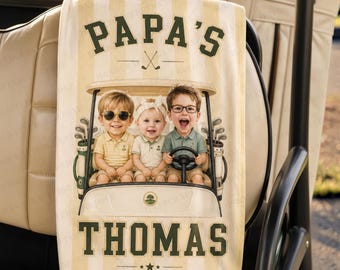 Toalla de golf personalizada para el abuelo, regalo de golf de parte de los niños para los caddies de papá, toallas de golf con foto personalizada para el abuelo, recuerdo de la bolsa de golf del Día del Padre
