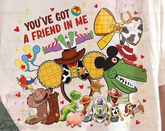 Comfort Colors® Retro Pixar Toy Story You've Got a Friend in Me Coquette Bow Shirt, Disney Vacation 2026 Matching Tee, Park Day Disney Shirt