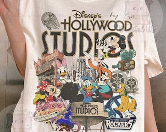 Comfort Colors® Vintage Hollywood Studios Disney Shirt, Hollywood Tower Star Wars Slinky Dog Dash Tee, Family Matching Disney Vacation Shirt
