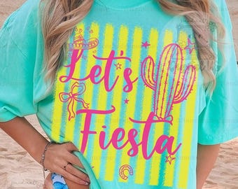 Comfort Colors® Colorful Striped Let's Fiesta Preppy Cinco de Mayo Shirt, Trendy Mexican Fiesta Party San Antonio 2026 Tee, Viva La Fiesta